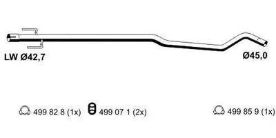 Produktbild von ERNST Abgasrohr Auspuffrohr für OPEL Corsa C Schrägheck (X01) 012546