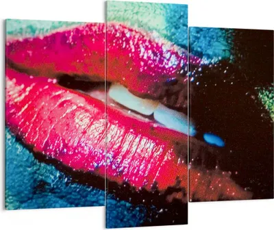 Produktbild von Bild auf Leinwand - Leinwandbild - Lippen Gesicht Frau - 130x100cm - Wand Bild - Wanddeko - Leinwanddruck - Bilder - Kunstdruck - Wanddekoration - Leinwand bilder - Wandkunst - CB130x100-0231