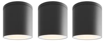 Image de Ledvion lot de 3 spot LED en saillie noir rond douille GU10 sans ampoule
