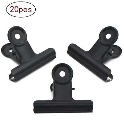 Produktbild von 20 Pack Scharnier Büroklammern Klammern für Lebensmitteltüten, Bilder Fotos, Kunsthandwerk, Home Office Supply (Schwarz)