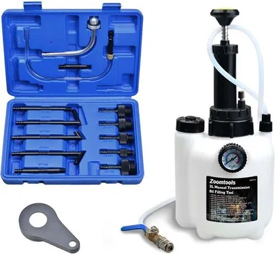 Productafbeelding van 3 l olievulgereedschap voor versnellingsbak, handmatige pomp voor transmissieolie, inclusief ATF-adapters (13 adapters)