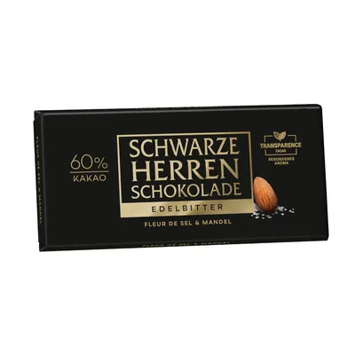 Obrázek produktu pro Pánská hořká čokoláda Fleur de Sel a mandle 100g