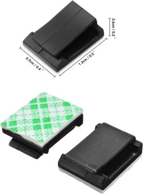Produktbild von Kabelbindersatz - 10 Stück - Selbstklebend - Kabelhalter - Schwarz - Büroaccessoires