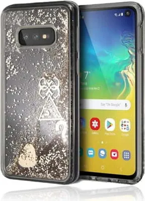 Produktbild von GUESS Hard Cover Glitter Hearts, Gold, für Samsung G970 Galaxy S10e, GUHCS10LGLHFLGO, Blister