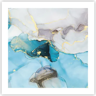 Produktbild von Poster - Poster ohne Rahmen - Marmor Modern Blau - 50x50 cm - Wand Bild - Wanddeko - Wandbilder - Kunstposter - Wandposter - Bilder - Kunstdruck - Wanddekoration - Wandbild - P2XAC50x50-4792