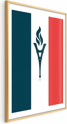 Produktbild von Posterpapier Poster - French Flag with a Torch 60x90 cm Abstrakt i-A-10036-ao-a