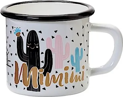 Produktbild von Emaille Tasse  „Mimimi“ mit Henkel