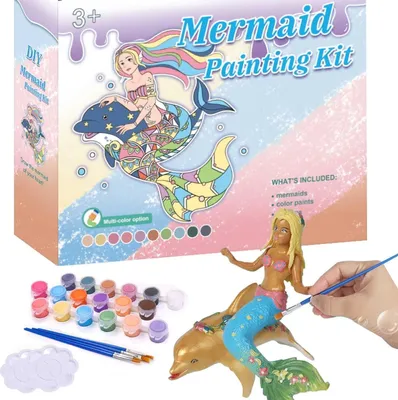 Produktbild von Malen Meerjungfrau Spielzeug für Mädchen Kinder, Basteln und Malen Bastelset DIY eigenes Meerjungfrau für Kinder 4 5 6 7 8 9 Jahren Mitgebsel Geburtstag Gastgeschenke