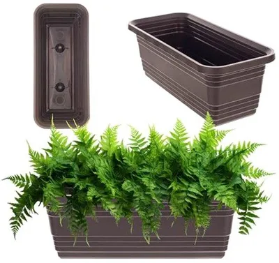 Produktbild von Famanu Balkonpot 40 cm - Wetterbeständige Pflanzenbox für Blumen und Kräuter