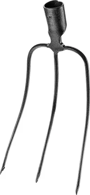 Image de Fourche à fumier - Tête de fourche - 3 dents - Acier - Sans manche - Pour les excréments de chien