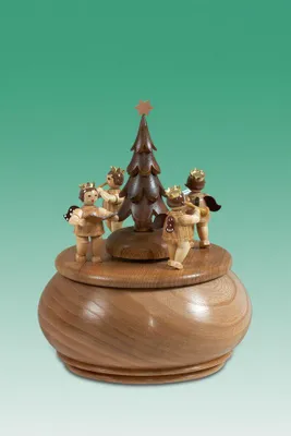 Productafbeelding van Speelgoeddoosje met engeltjes, voor de kerstboom, ØxH 15x20cm, nieuw