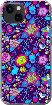 Produktbild von MuchoWow® Handyhülle Schutzhülle Hülle für Telefoonhoesje iPhone 13 mini Mädchen - Kaninchen - Rosa - Muster - Mädchen - Kinder - Kinder Silikon Softcase Handy Hülle - Softcase