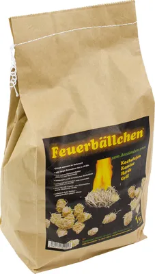 A bag of fire starters on a white background.