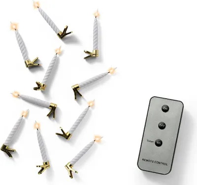 Productafbeelding van LED candlelights d1h14c wit/flm 10st kerstverlichting Lumineo