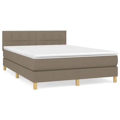 Produktbild von Boxspringbett mit Matratze Taupe 140x190 cm Stoff