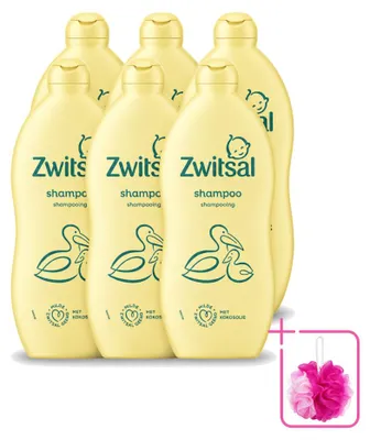 Productafbeelding van 6 x Zwitsal Baby Shampoo met Kokosolie - 700 ml - Voordeelverpakking - 6 stuks