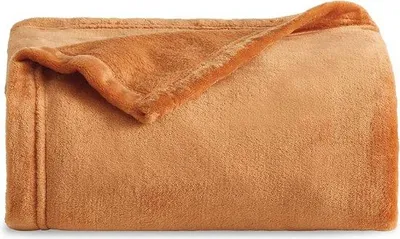 Imagen del producto de Manta de forro polar Unyqoos®, 150x200 cm, color naranja – 100% microfibra, 260 g/m², a cuadros, manta reversible para sofá y cama, de secado rápido