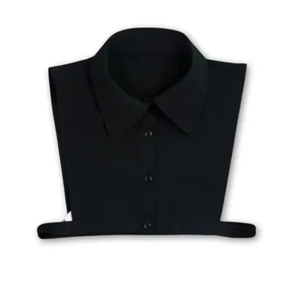 Productafbeelding van Mirach Textile damesblouses, afneembare kraag, spijkerkragen, zwart, maat S/M