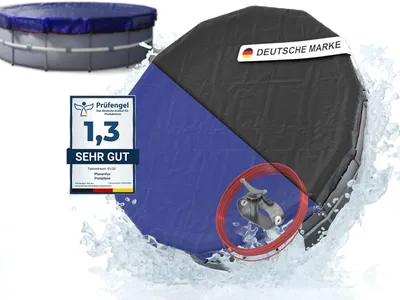 Immagine prodotto di Copertura per piscina di circa 366 cm, telo copri-piscina 2-in-1 da 200 g/m² in PE, telo ombreggiante per piscina