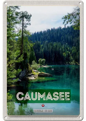 Produktbild von Blechschild Reise 20x30cm Caumasee Schweiz Berge Wälder Natur