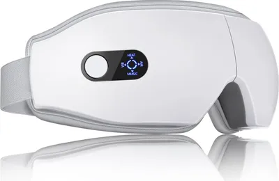 Produktbild von Augenmassagegerät elektrisch – Mit Wärme, Vibration & Bluetooth-Musik, 6 Massagemodi gegen Migräne & Kopfschmerzen, Entspannung für Augen