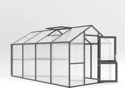 Produktbild von KGT Gewächshaus "Iris IV" anthrazit-grau 10 m² 16 mm HKP