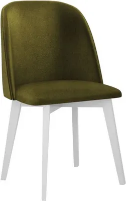 Image de Chaise de cuisine rembourrée AFTON 5 - blanc / olive foncé