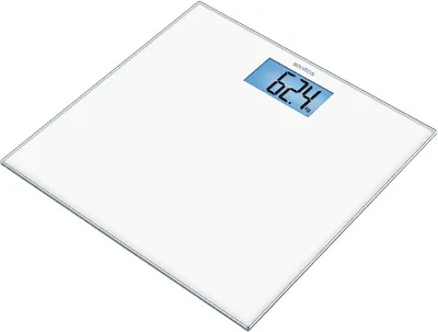 Produktbild von Sanitas SGS 03, Elektronische Personenwaage, 150 kg, 100 g, Weiß, kg, lb, ST, Glas