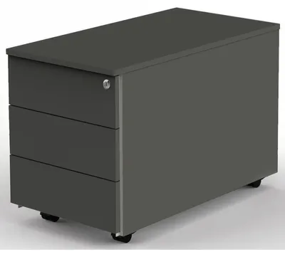 Produktbild von Rollcontainer 3 Schubladen BxTxH 43x80x54cm mit Zentralschloss anthrazit