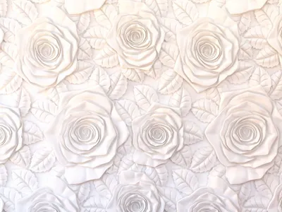 Produktbild von Sanders & Sanders Fototapete Blumen in 3D-Optik Weiß 375 x 270 cm
