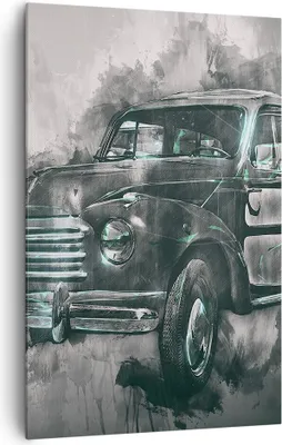 Produktbild von Bild auf Leinwand - Leinwandbild - Einteilig - Auto Retro - 80x120cm - Wand Bild - Wanddeko - Wandbilder - Leinwanddruck - Kunstdruck - Wanddekoration - Leinwand bilder - Wandbild - PA80x120-3834