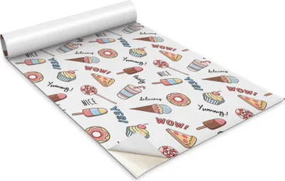 Zdjęcie produktu dla Folia samoprzylepna - Okleina meblowa - Dekoracyjna - Do mebli - Tapeta - Naklejka - Folia - Lody i babeczki - 100 x 50 cm