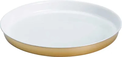 Produktbild von Tablett - Weiß - Goldfarben - Metall - Ø 30 cm
