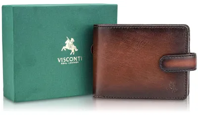 Obrázek produktu pro Pánská peněženka Visconti Henry z přírodní kůže RFID hnědá 11x9 cm