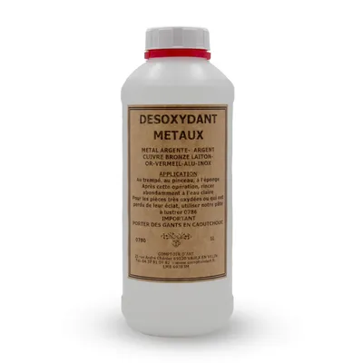 Imagen del producto de Comptoir D'Art - Desoxidante Para Metales (0780) Para Plata, Bronce, Cobre y Latón - Limpiador de Metales - Elimina la Oxidación (1 L)