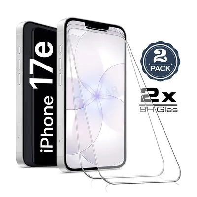 Produktbild von 2X Für iPhone 17e ( 6.1" ) - Panzerglas Glasfolie Display Schutz Folie Glas 9H Hart Echt Glas Displayschutzfolie 2 Stück