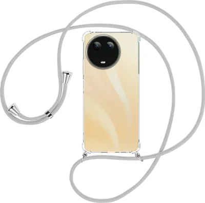 Produktbild von Handykette Backcover-Schutzhülle mit Band (Metall silberfarben) für Realme C67 4G - silbergrau