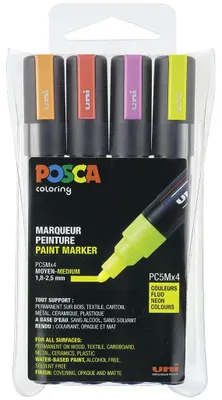 Image de POSCA Marker UNI PC-5M 4er Set Neon