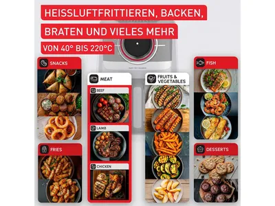 Produktbild von Tefal Easy Fry Smart & Silence EY572DE0, Heißluftfritteuse, 5 l, 220 °C, 6 Person(en), Einzelbild, Schwarz, Edelstahl