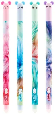Productafbeelding van Uitwisbare pennen, Uszaki Fluffy, 0,5 mm, blauw, 12 stuks, merk Happy Color