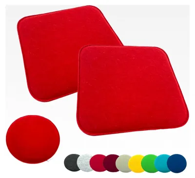 Produktbild von 2er Set Sitzkissen Filz Stuhlkissen Bodenkissen Polster Stuhlauflage Indoor Outdoor Kissen eckig rot 35x35 cm