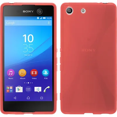 Produktbild von PhoneNatic Case kompatibel mit Sony Xperia M5 - rot Silikon Hülle X-Style + 2 Schutzfolien