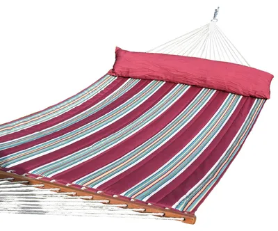 Produktbild von Stabhängematte rot/beige mit Kissen - gefüttert Olefin