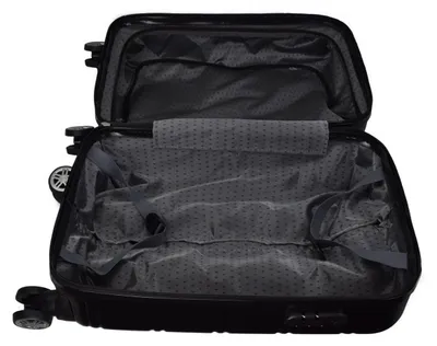 Produktbild von Trolley 3er Set ABS Kunststoff Reisekoffer Städtedesign schwarz oder silber, Farbe:schwarz