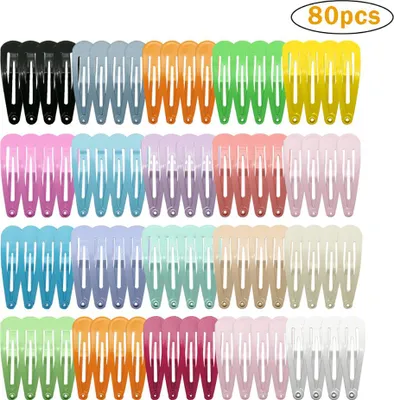 Produktbild von 80 Stück Haarspangen in 18 Farben, Bonbonfarben, für Mädchen, Kinder und Frauen