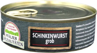 Produktbild von Pfälzer Spezialitäten Schinkenwurst grob Vollkonserve 200g Dose