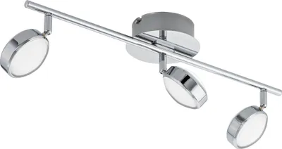 Produktbild von EGLO LED Deckenlampe Salto, 3 flammige Deckenleuchte, Deckenstrahler aus Metall und Kunststoff, Wohnzimmerlampe in Chrom, LED Flurlampe warmweiß