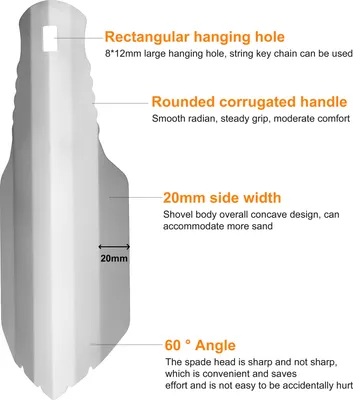 Obrázok produktu pre Vonkajší čistý Ti Spatula Tool Camping Prenosná lopata Ultra-ľahký Carry-on Výkop Multifunkčné záhradnícke lopaty