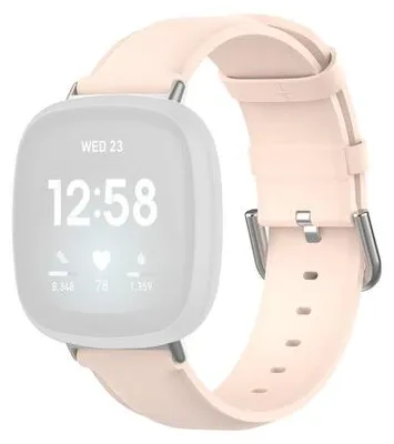 Produktbild von By Qubix passend für Fitbit Versa 3/4 & Sense 1/2 Lederarmband - Hellrosa