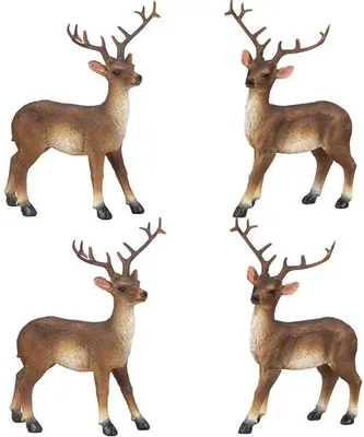 Produktbild von 4 Stück Hirschfiguren Hirsche 16cm/17cm Winterdekoration Weihnachten Dekoration